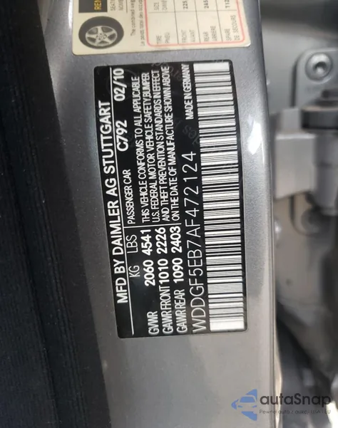 2010 Mercedes-Benz C 300 из США, поврежденный, VIN WDDGF5EB7AF472124